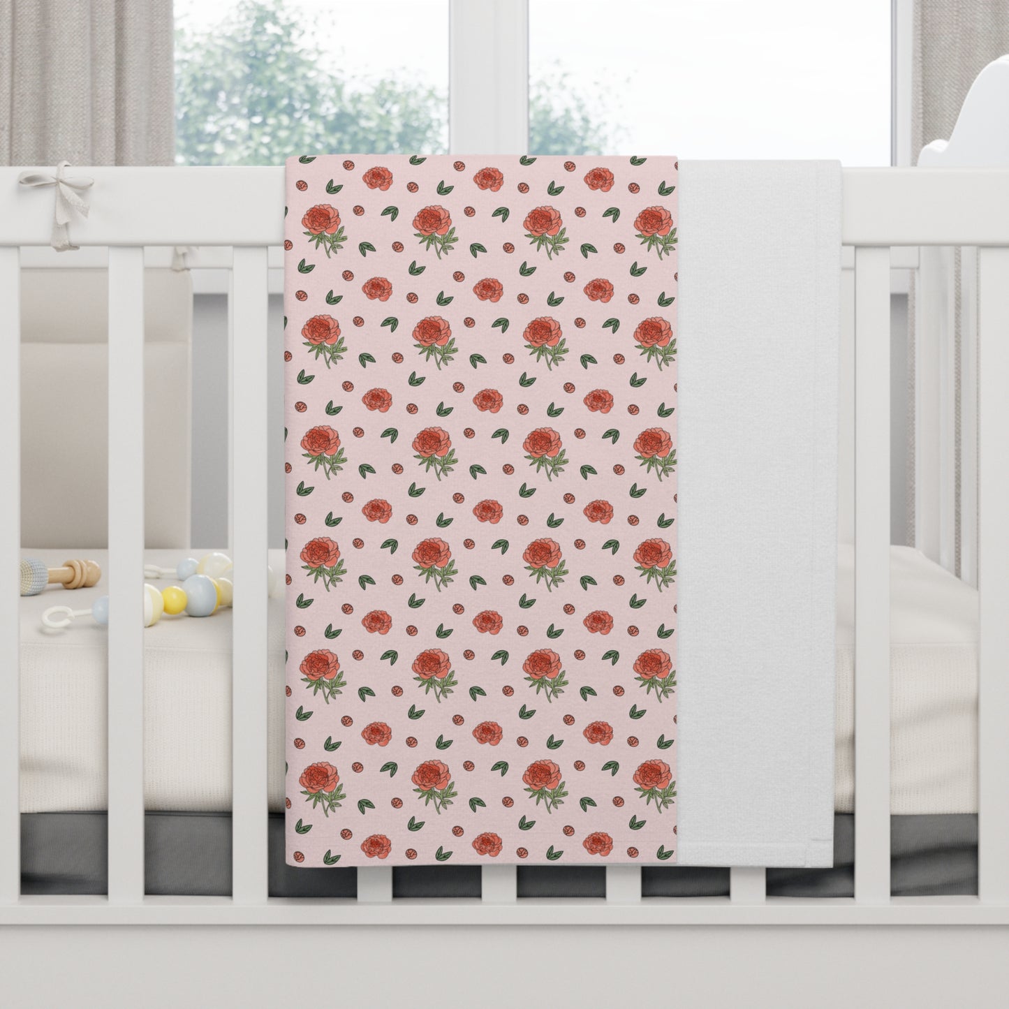 Peony Soft Fleece Baby Blanket