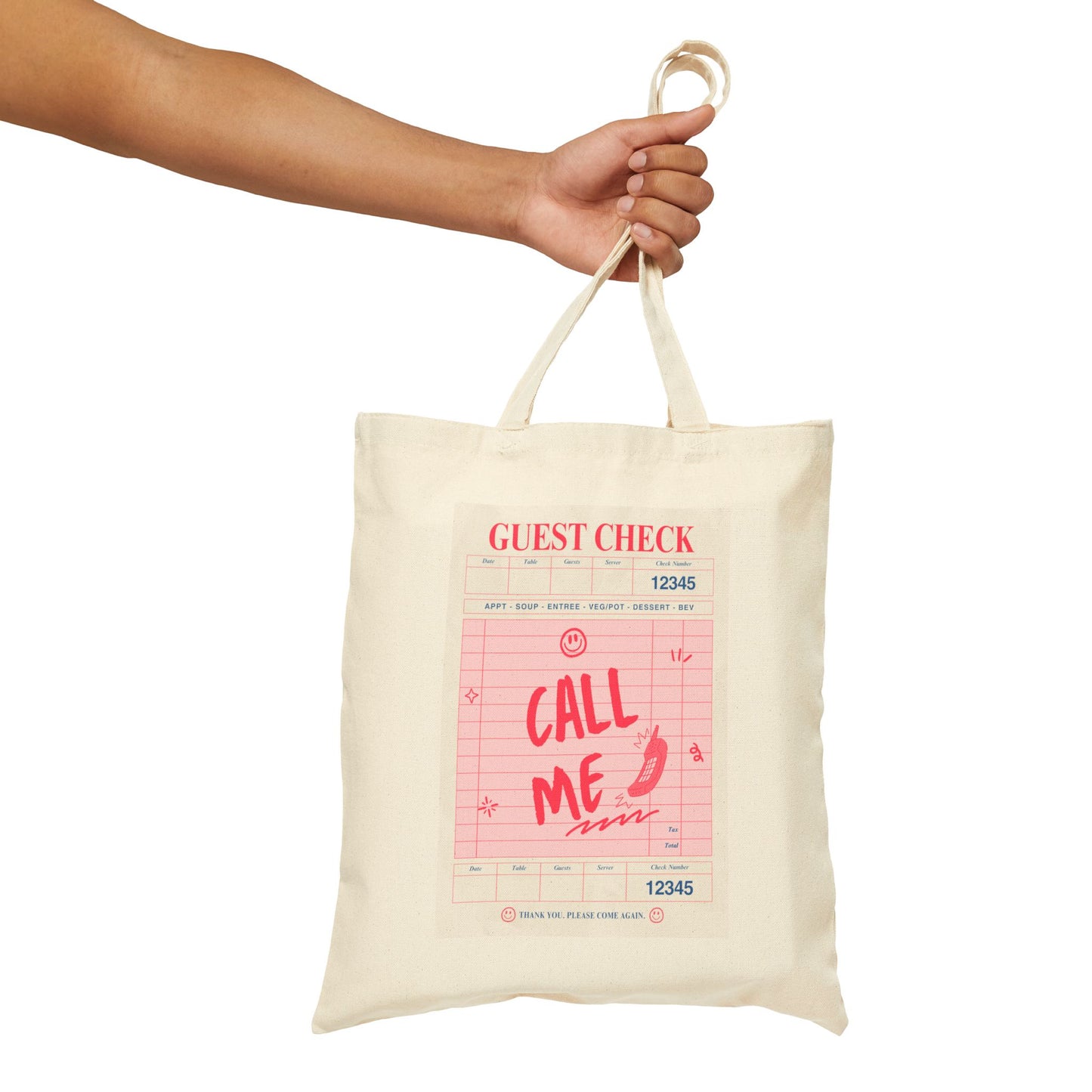 Call Me Cotton Canvas Tote Bag
