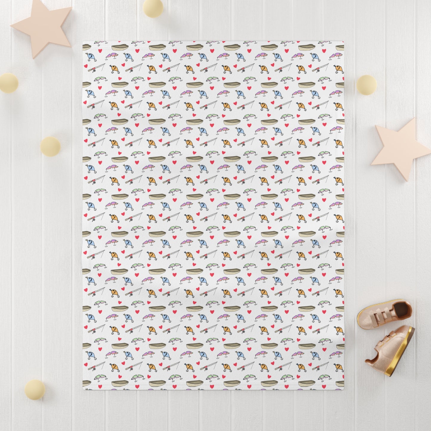 Fishing Lure Soft Fleece Baby Blanket