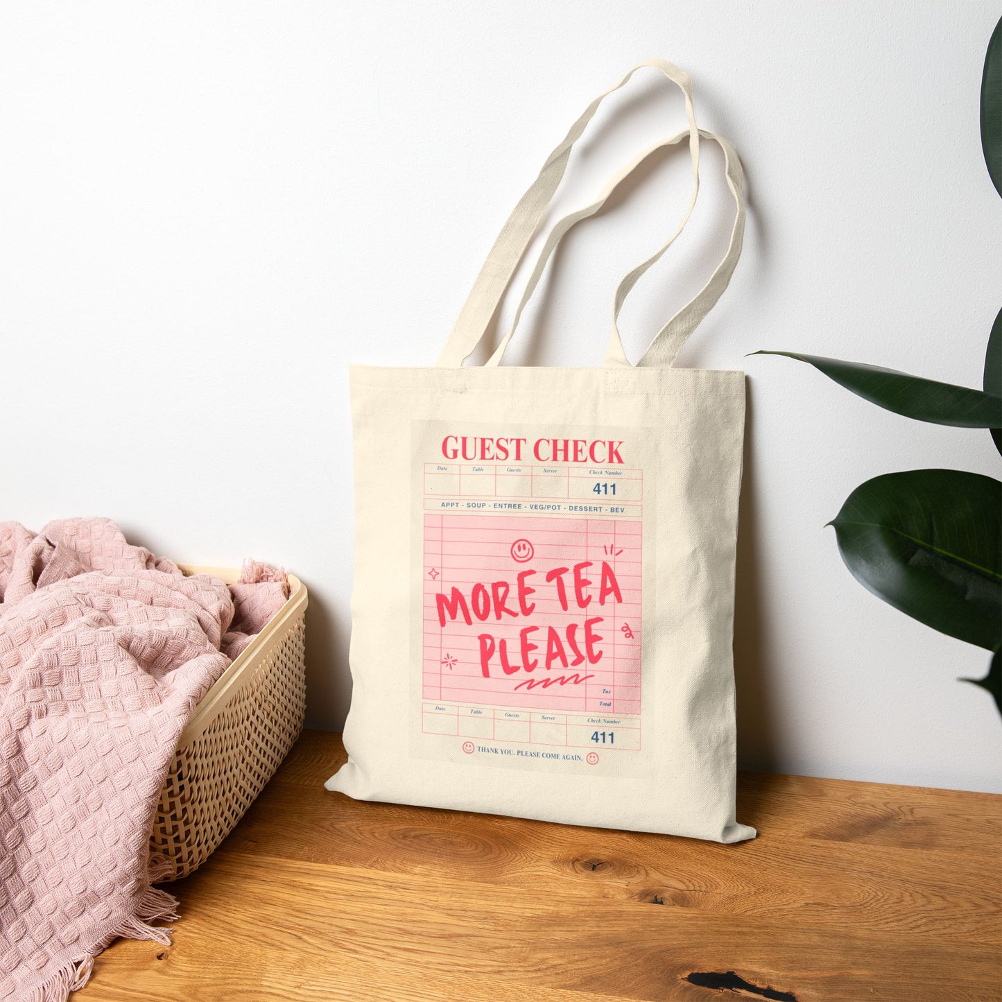 More Tea Please Canvas Tote Bag