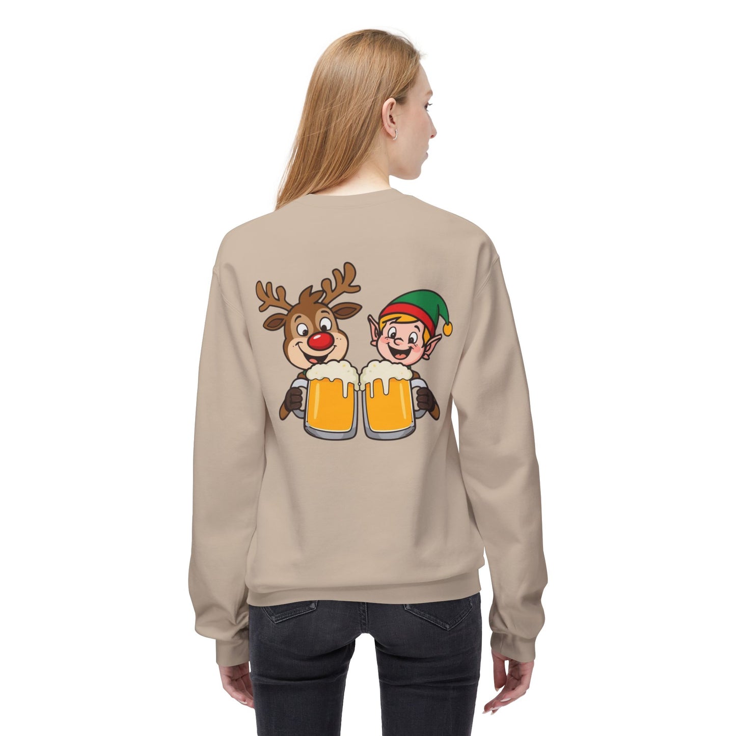 Unisex Santa's Beer Tab Midweight Crewneck Sweatshirt