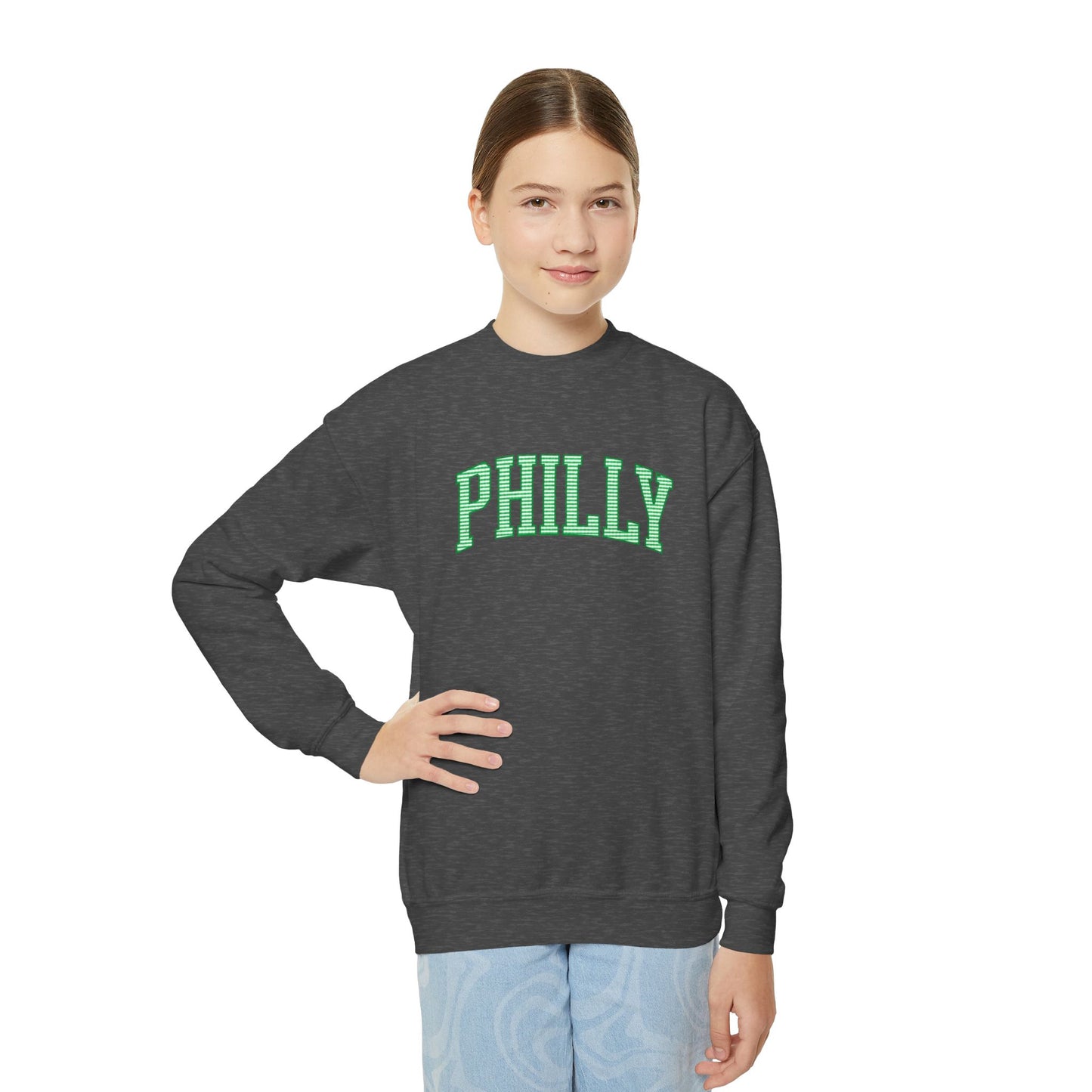 PHILLY Seersucker Youth Crewneck Sweatshirt