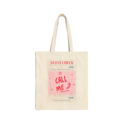 Call Me Cotton Canvas Tote Bag
