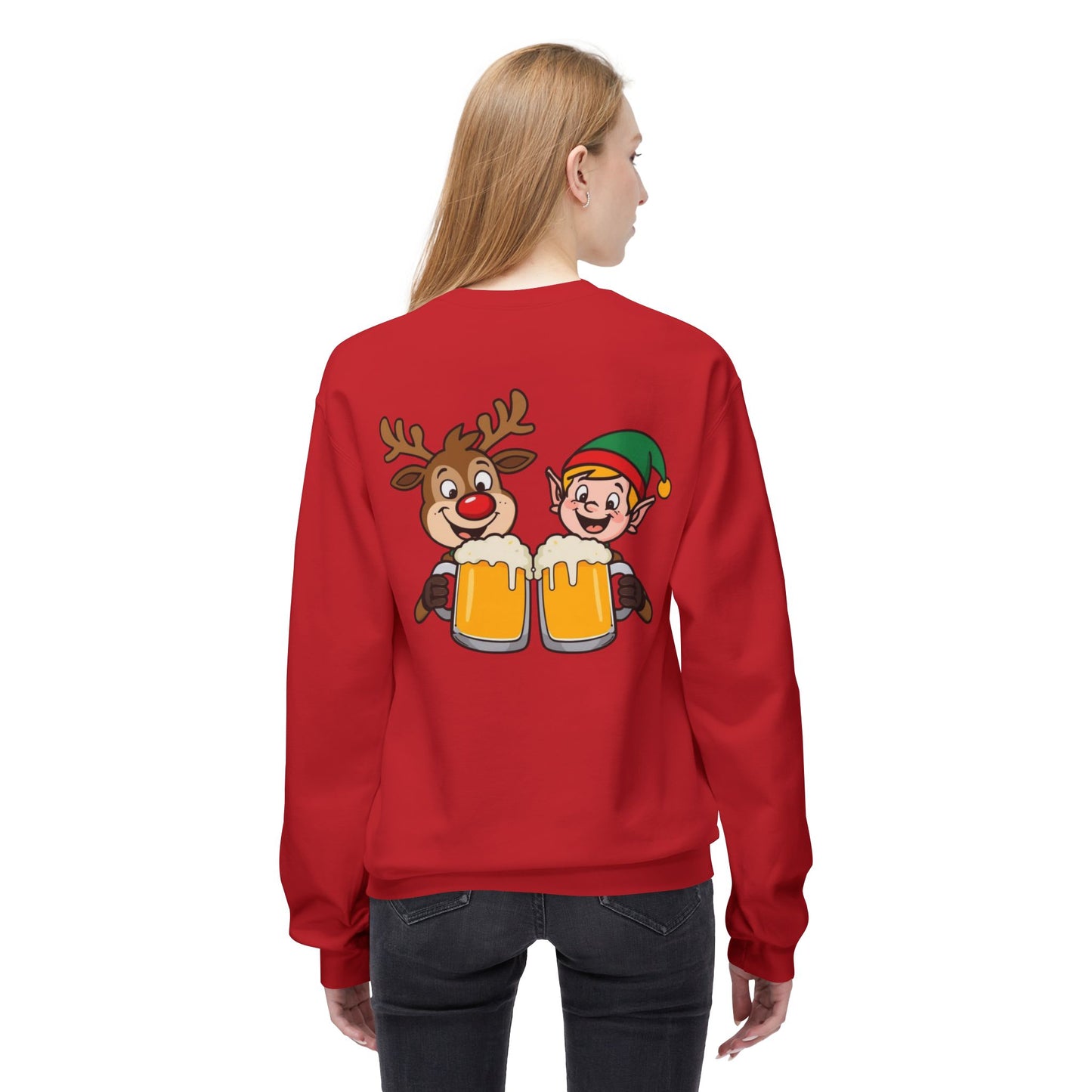 Unisex Santa's Beer Tab Midweight Crewneck Sweatshirt