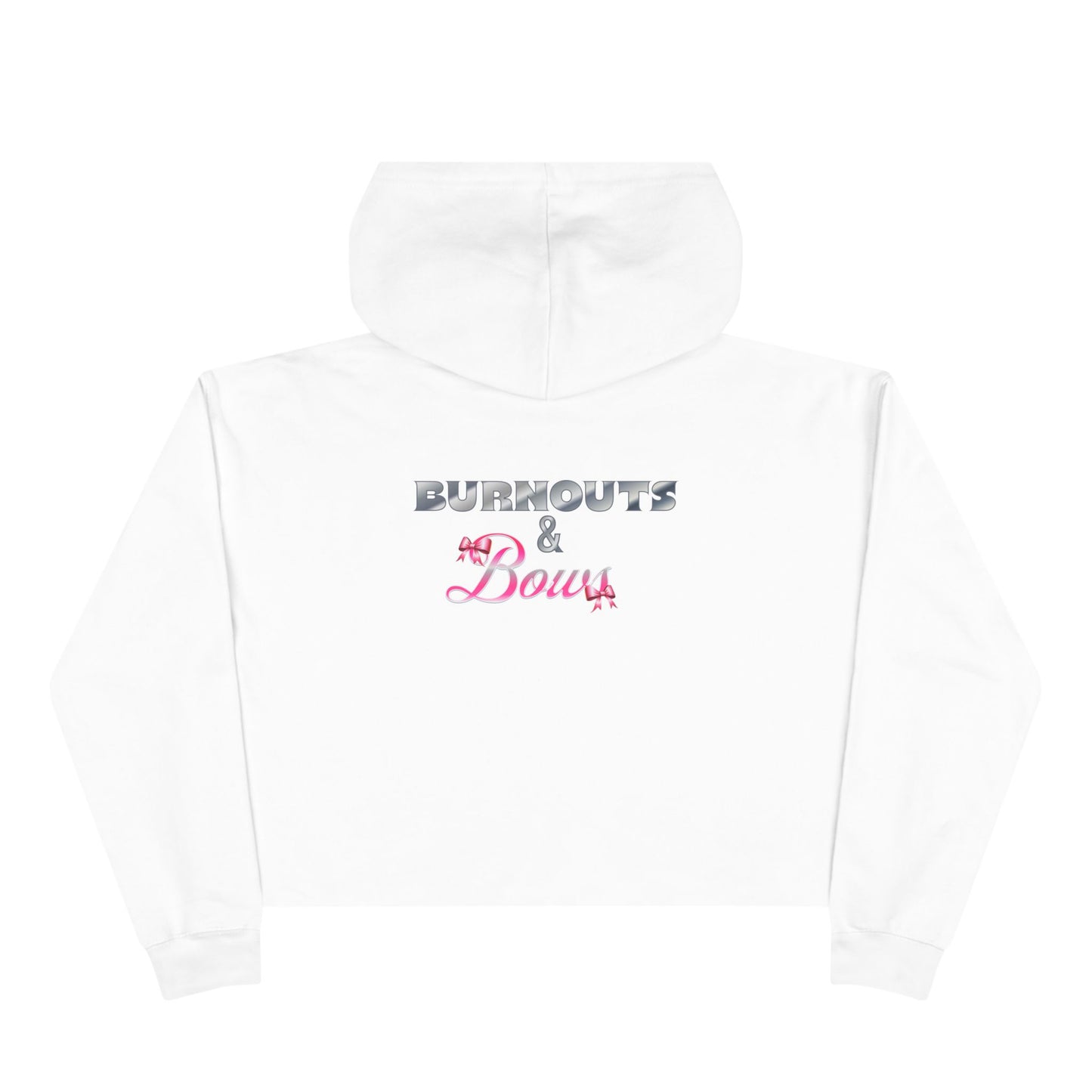 Burnout and Bows Crop Hoodie