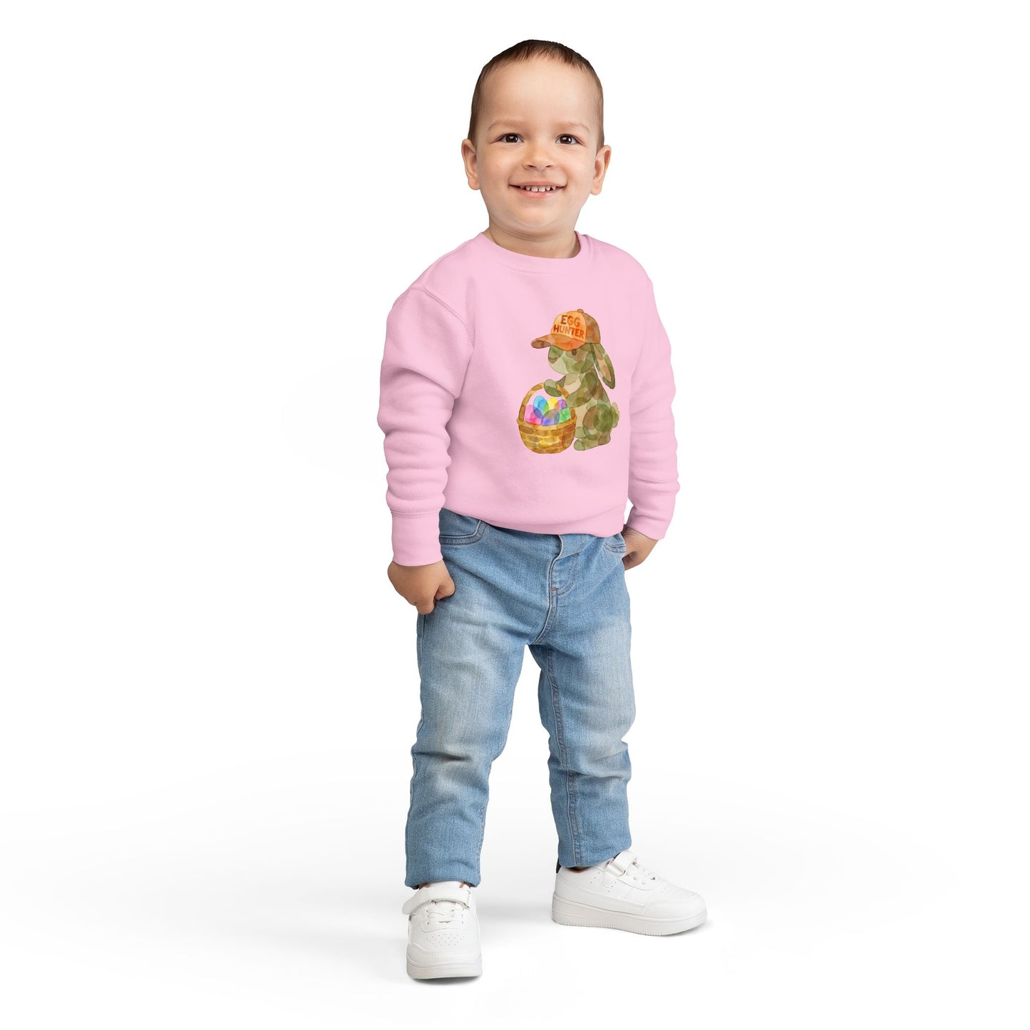 Watercolor Camo "Egg Hunter" Toddler Sweatshirt