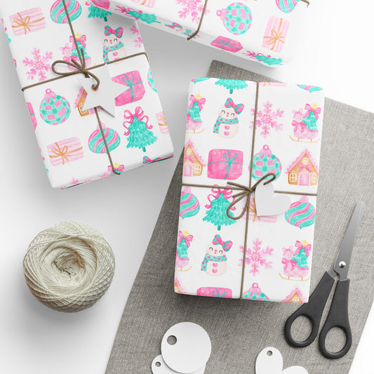 Pink Christmas Wrapping Papers