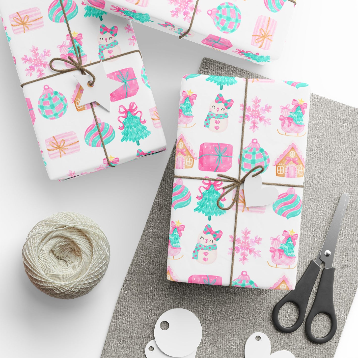 Pink Christmas Wrapping Papers