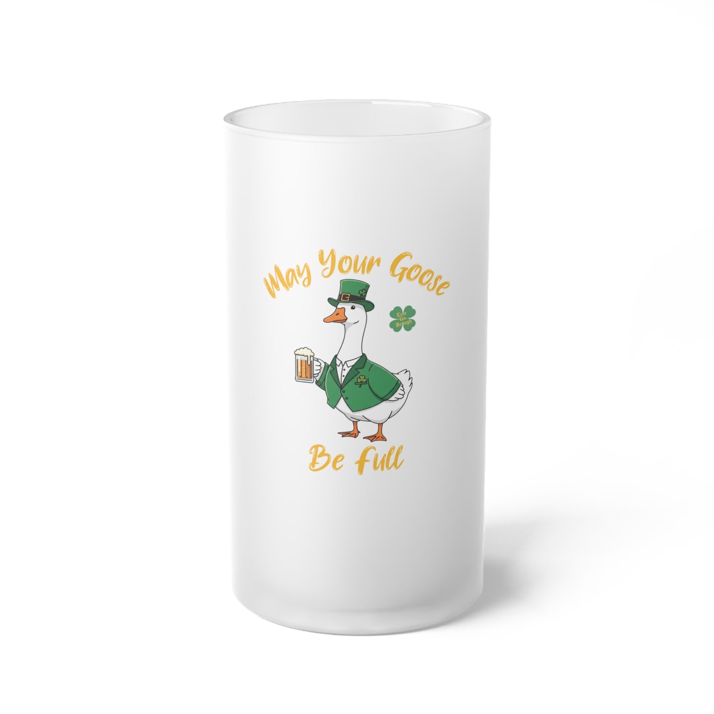 St. Patty's Goose Frosted Glass Beer Mug