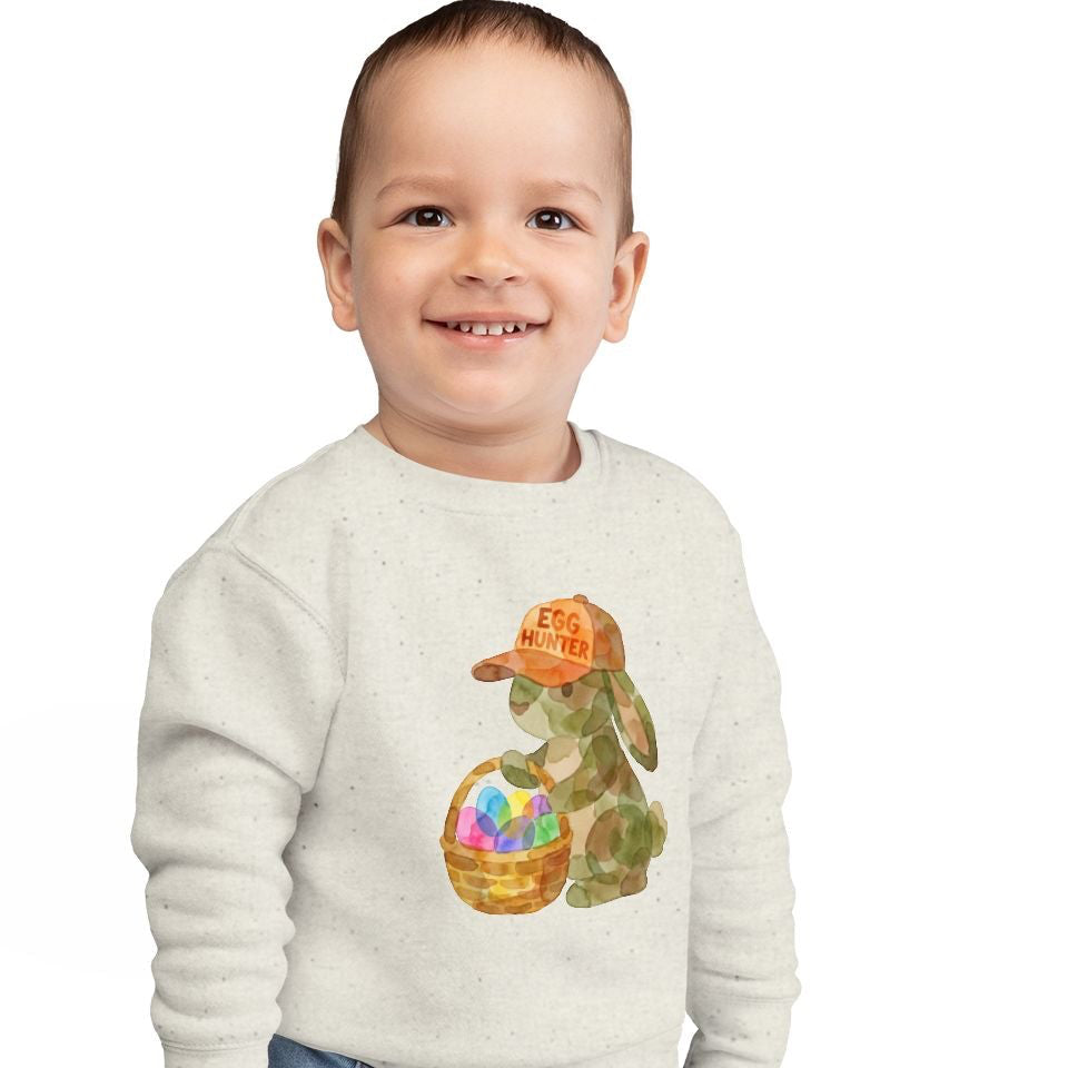 Watercolor Camo "Egg Hunter" Toddler Sweatshirt