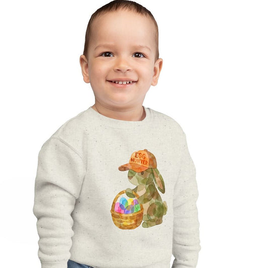 Watercolor Camo "Egg Hunter" Toddler Sweatshirt