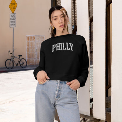 PHILLY Polka Dot Cropped Fleece Pullover