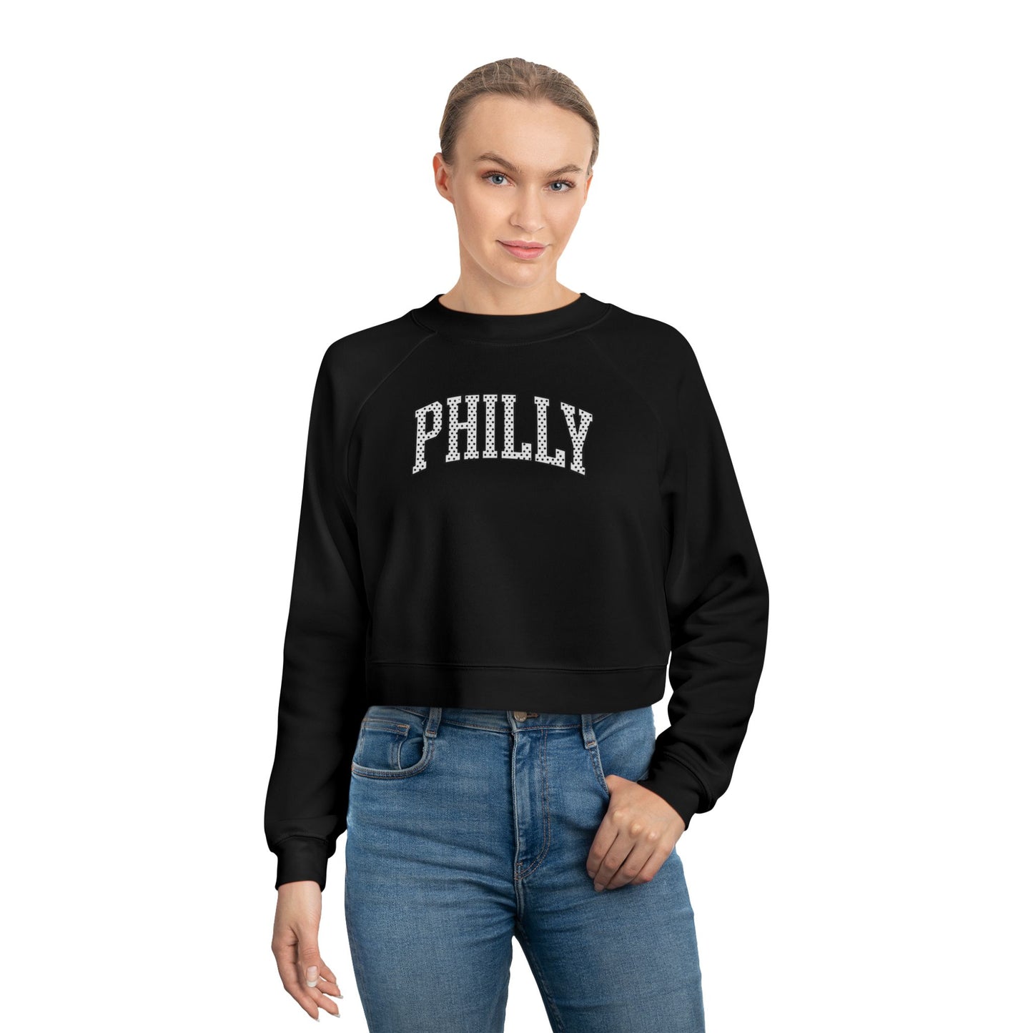 PHILLY Polka Dot Cropped Fleece Pullover