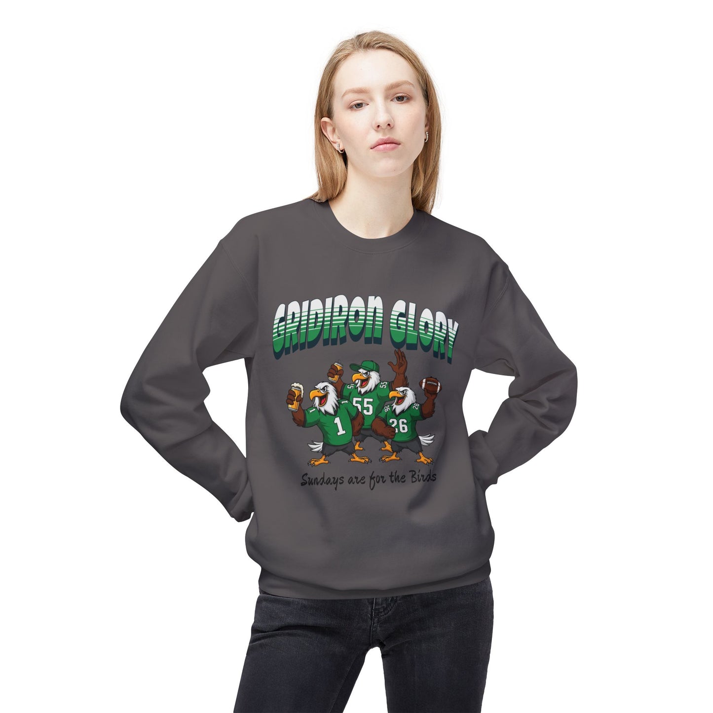 Gridiron Unisex Midweight Softstyle Fleece Crewneck Sweatshirt
