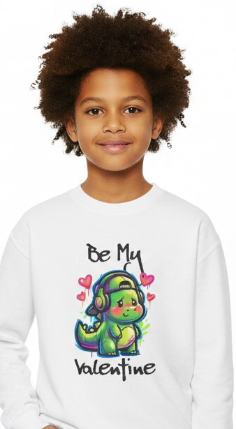 Dino Valentine Youth Sweatshirt