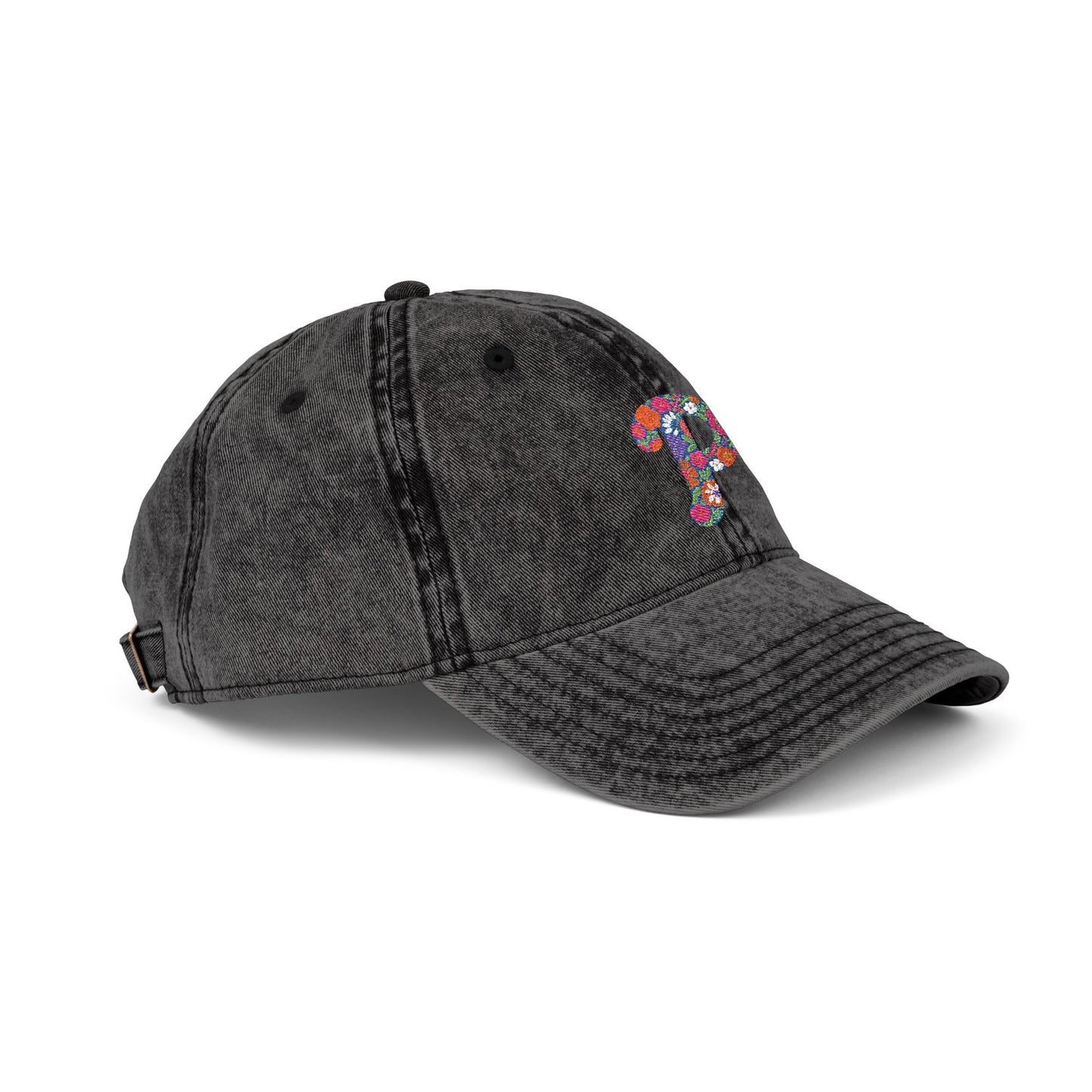 Floral P Acid Wash Baseball Cap