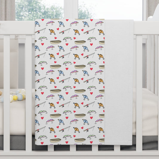 Fishing Lure Soft Fleece Baby Blanket