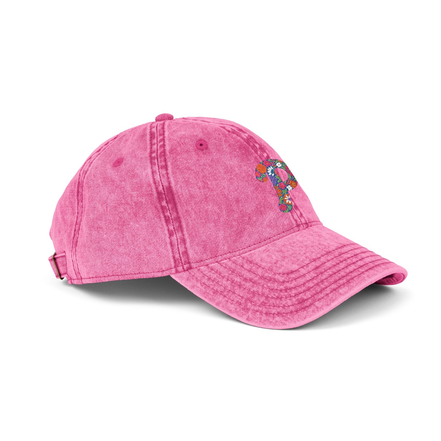 Floral P Acid Wash Baseball Cap