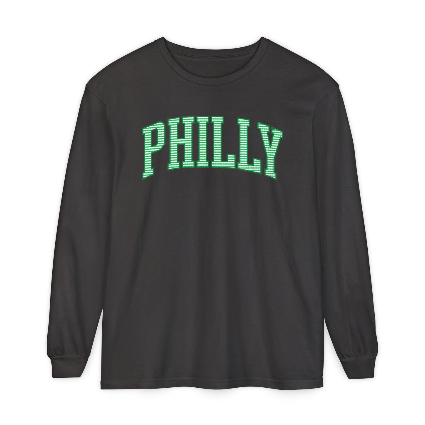 PHILLY Kelly Green Seersucker Long Sleeve Tee