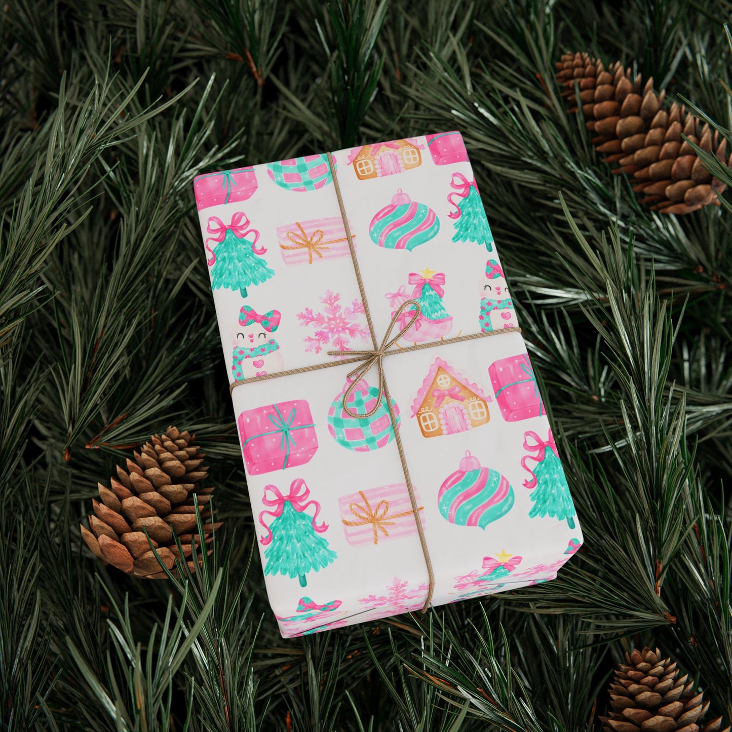 Pink Christmas Wrapping Papers
