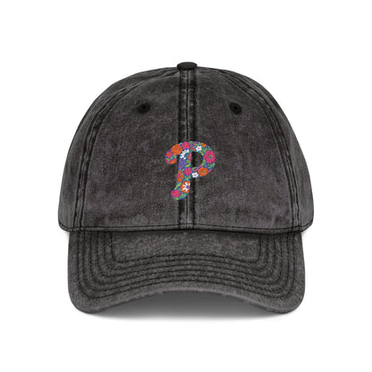 Floral P Acid Wash Baseball Cap
