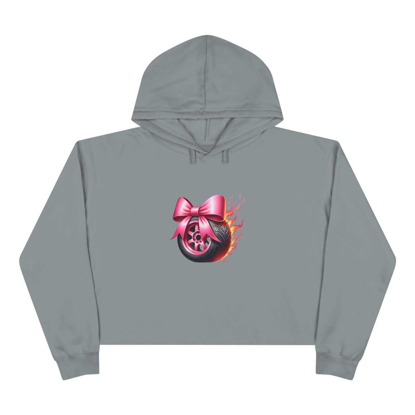 Burnout and Bows Crop Hoodie