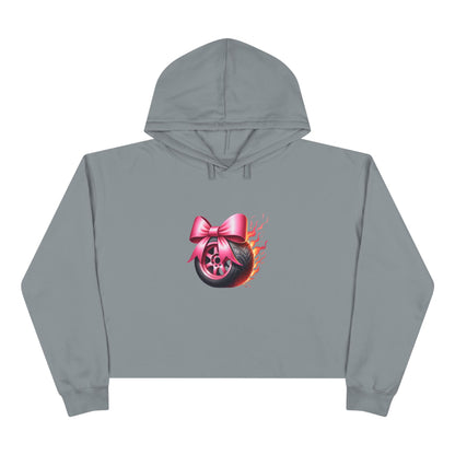 Burnout and Bows Crop Hoodie