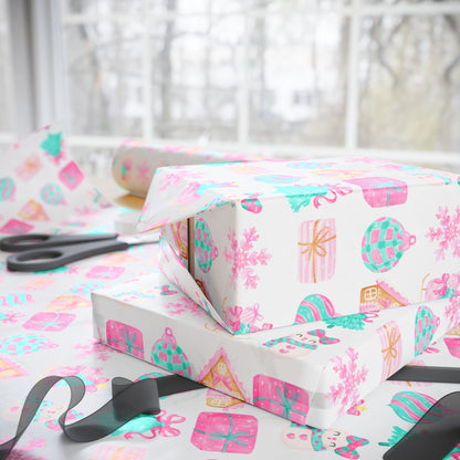 Pink Christmas Wrapping Papers