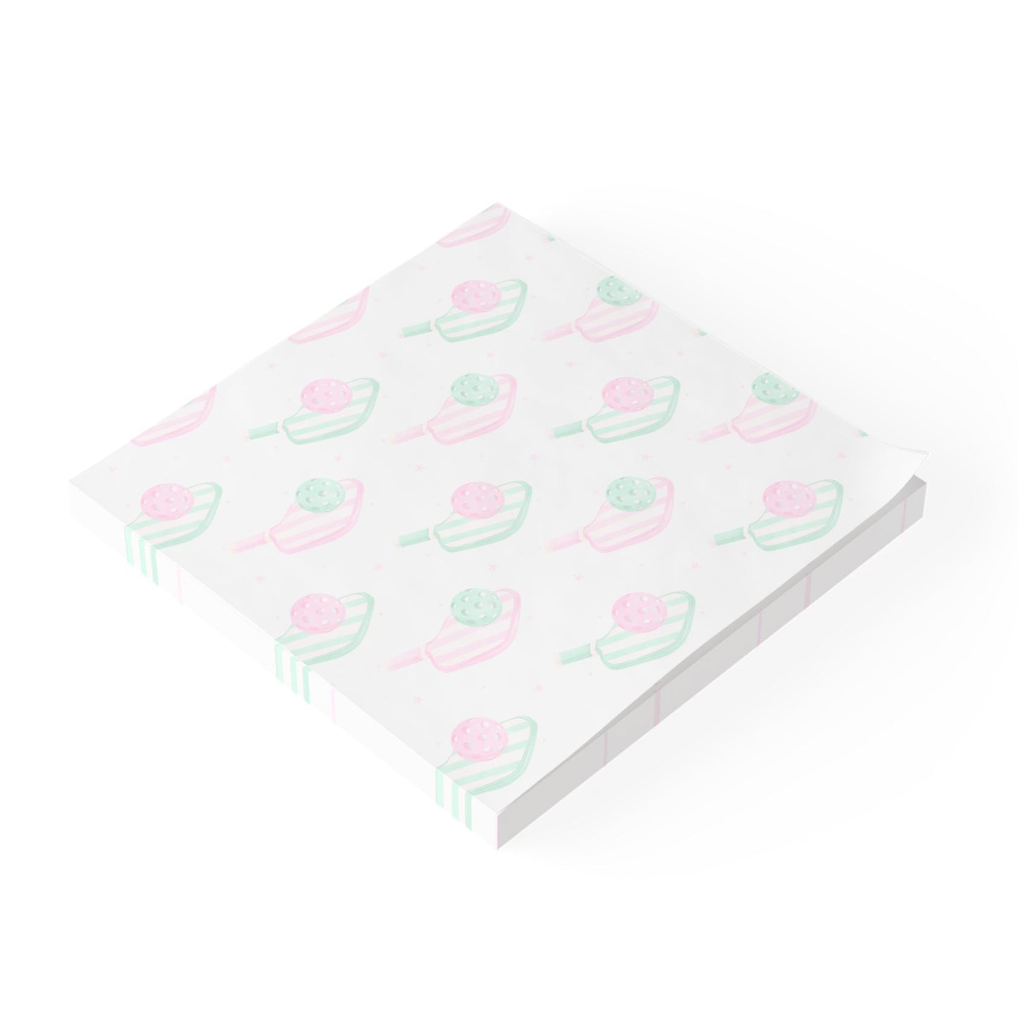 Pickleball Paddles Post-it Note Pads — Pink & Green Sticky Notes