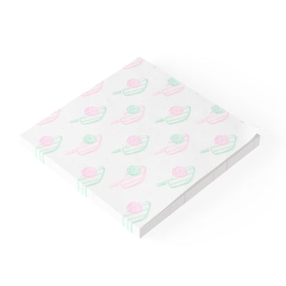 Pickleball Paddles Post-it Note Pads — Pink & Green Sticky Notes