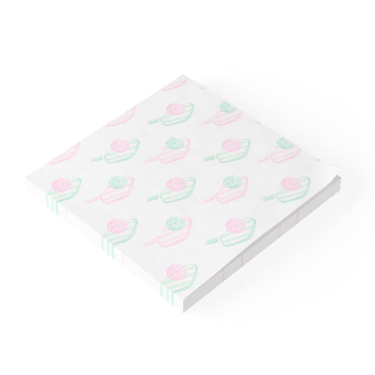 Pickleball Paddles Post-it Note Pads — Pink & Green Sticky Notes