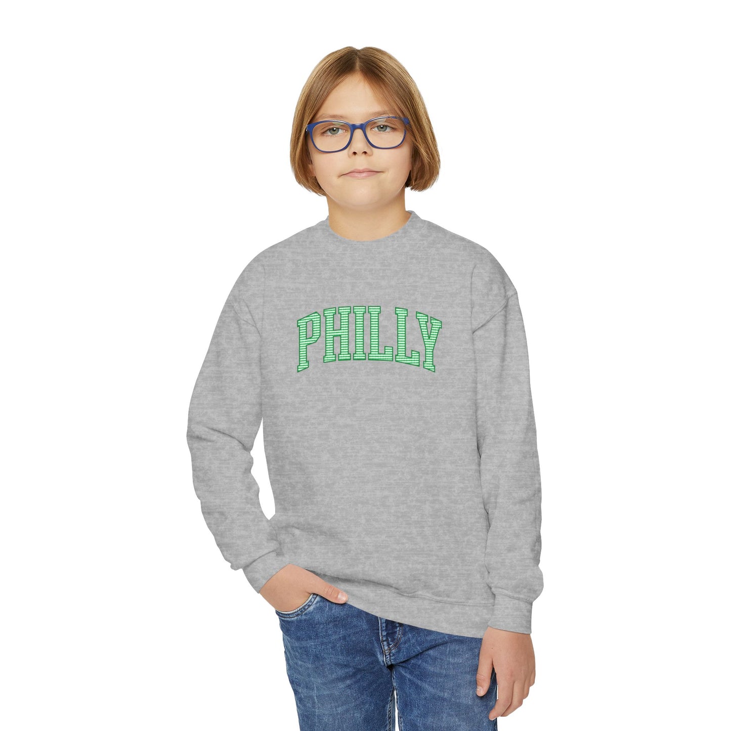PHILLY Seersucker Youth Crewneck Sweatshirt