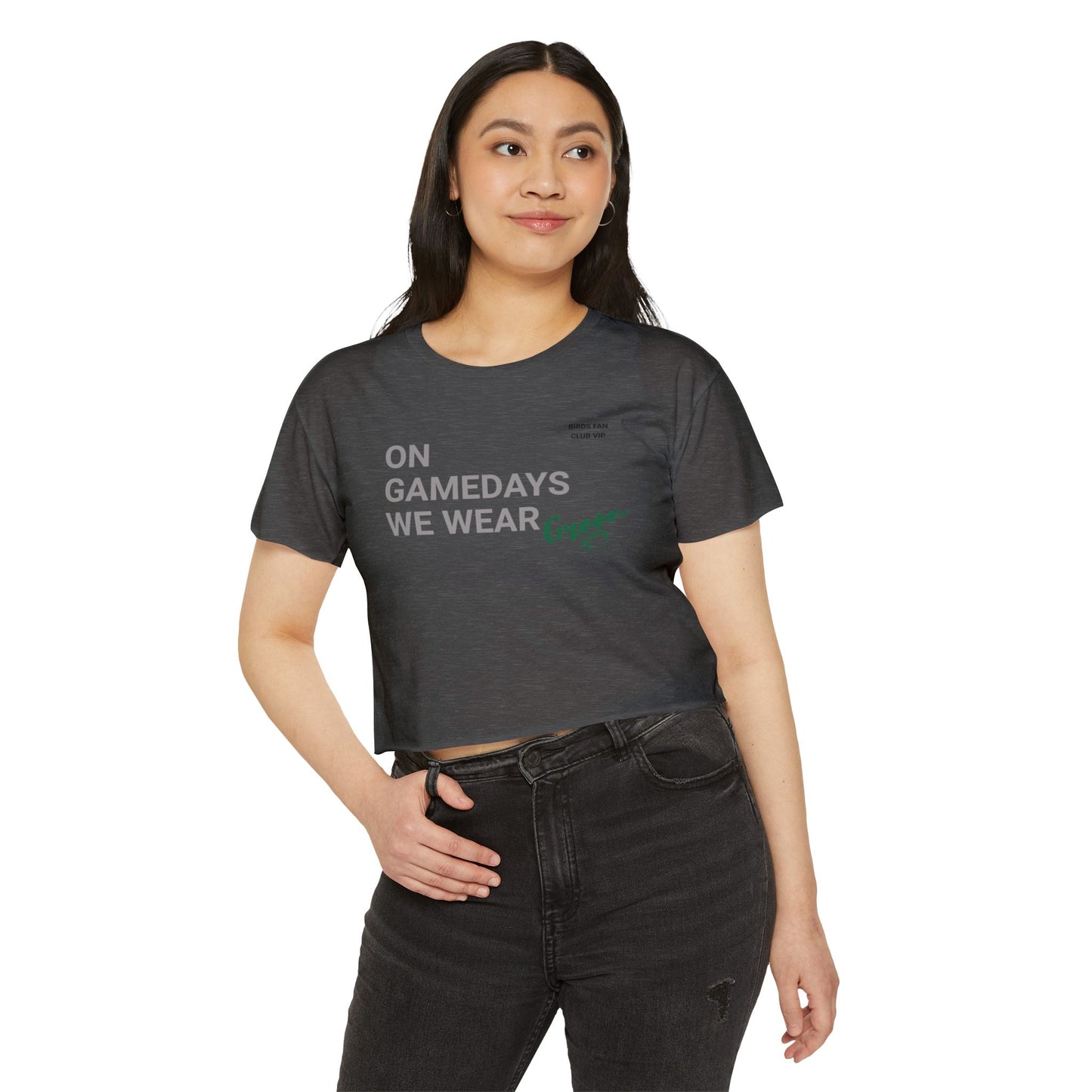 On Gamedays We Wear Green Crop Top
