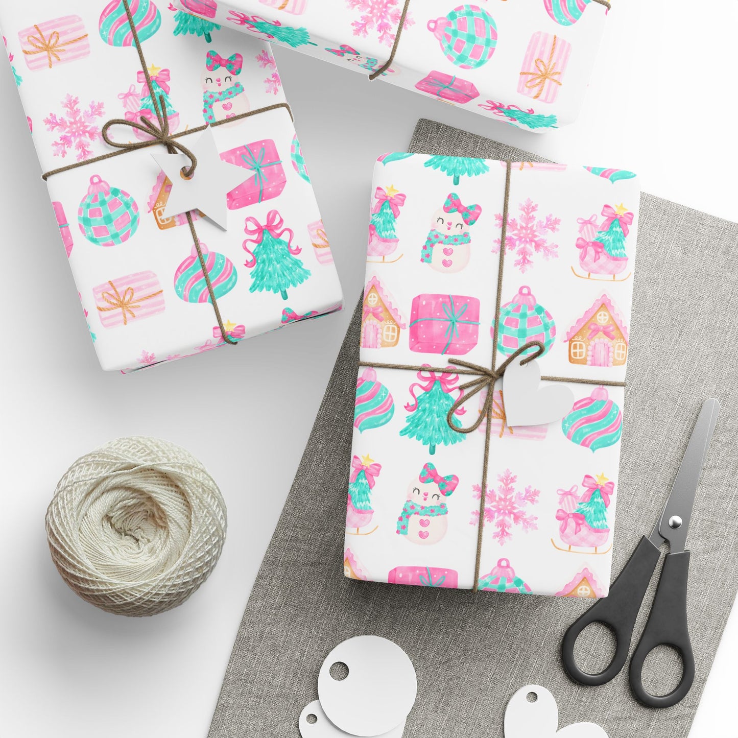 Pink Christmas Wrapping Papers