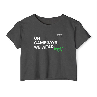 On Gamedays We Wear Green Crop