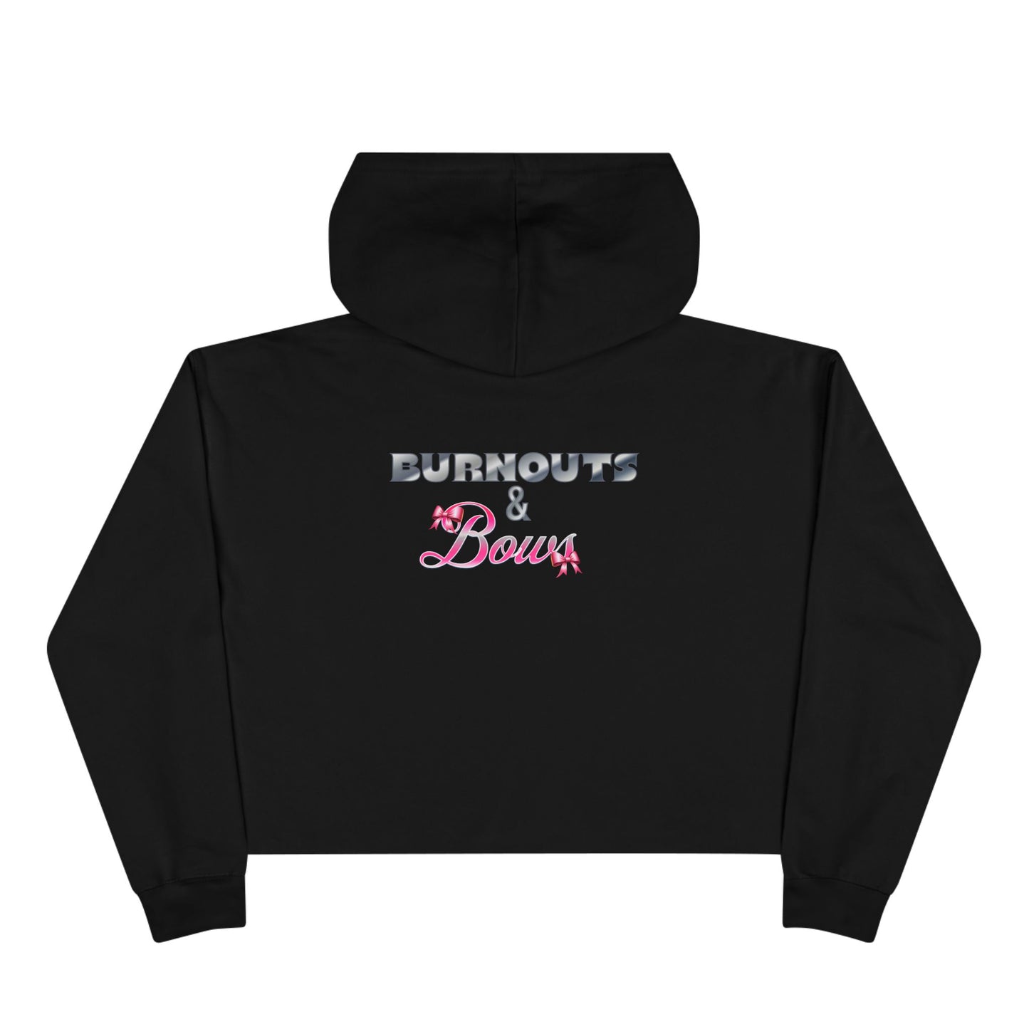 Burnout and Bows Crop Hoodie