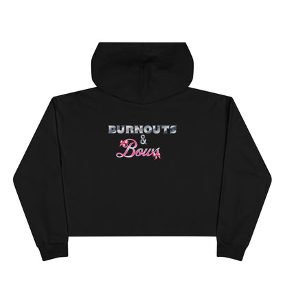 Burnout and Bows Crop Hoodie