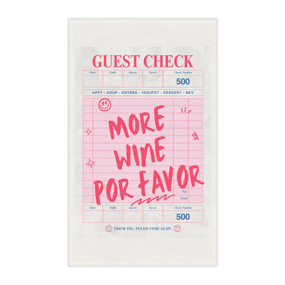 More Wine Por Favor Cotton Tea Towel — Funny Wine Kitchen Towel