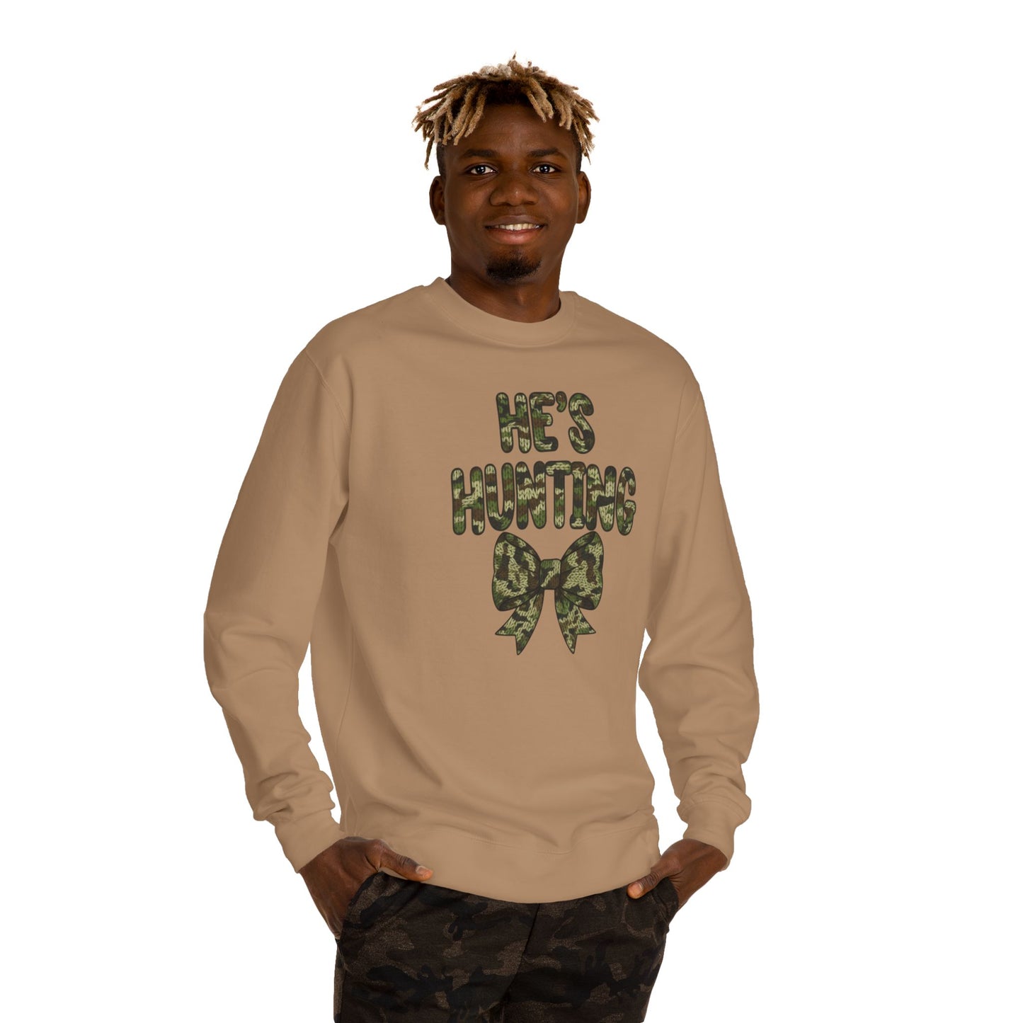 He's Hunting Faux Knit Sweatshirt