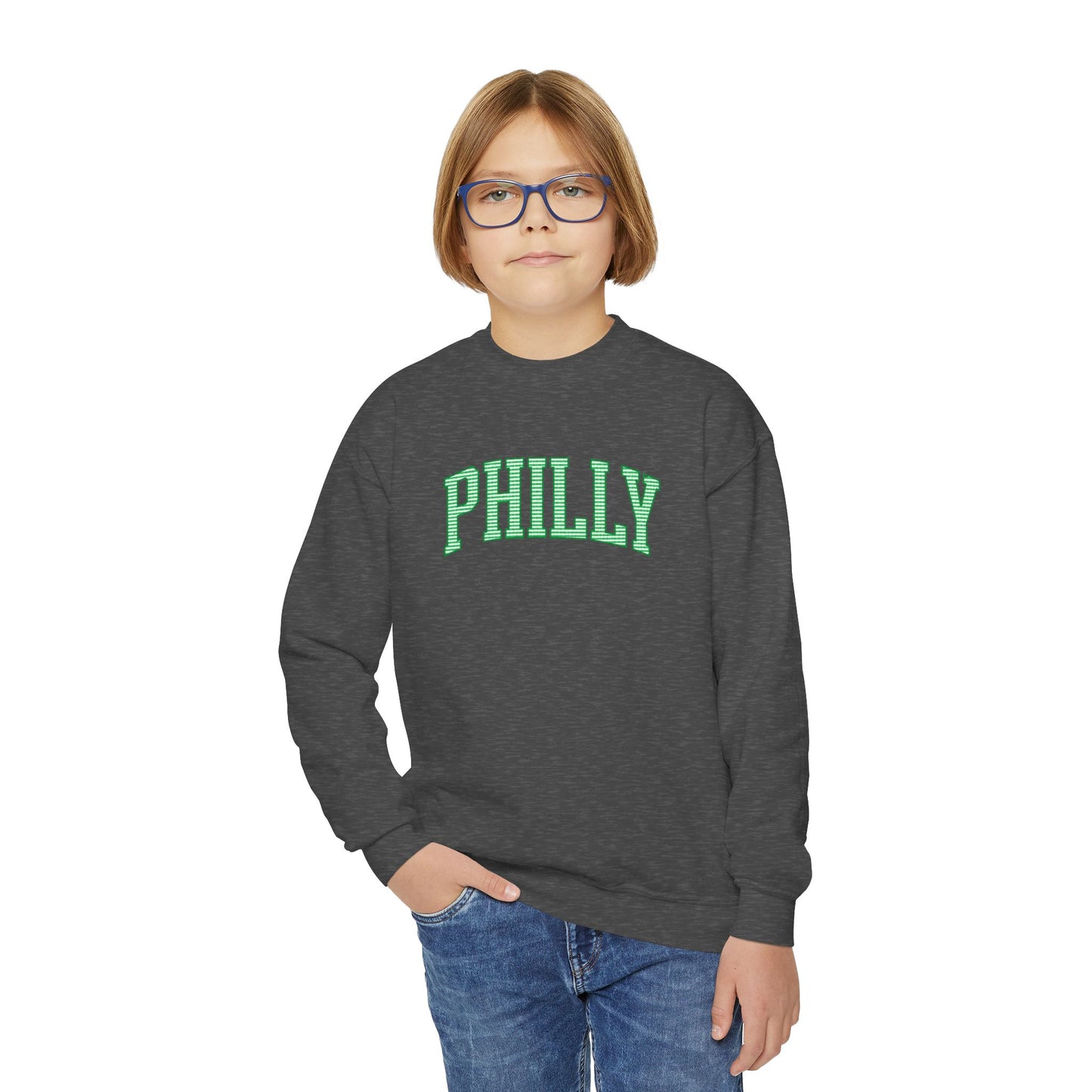 PHILLY Seersucker Youth Crewneck Sweatshirt