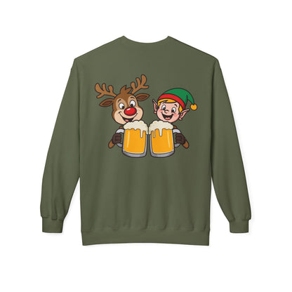 Unisex Santa's Beer Tab Midweight Crewneck Sweatshirt