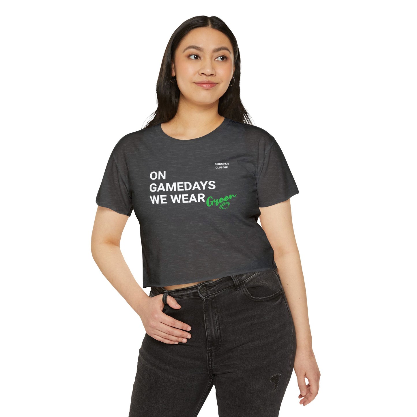 On Gamedays We Wear Green Crop