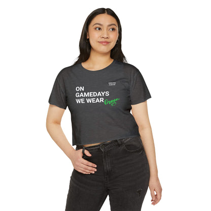 On Gamedays We Wear Green Crop