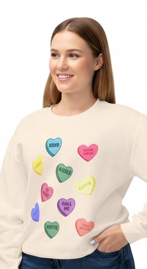 Candy Heart Crewneck Sweatshirt