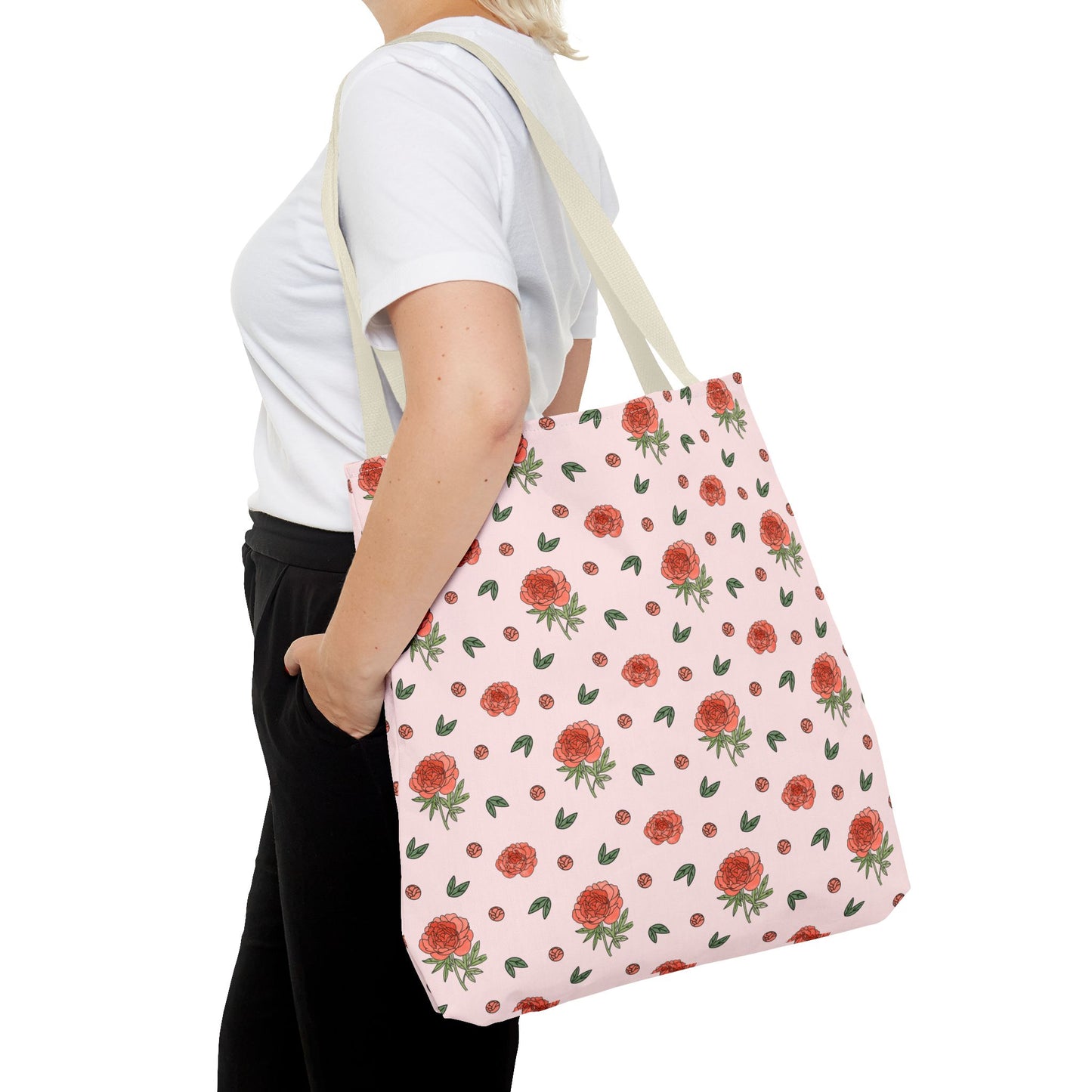 Peony Print Tote Bag