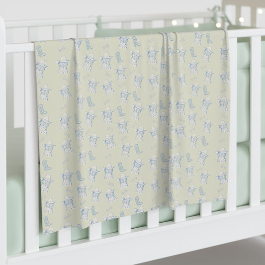 Cowboy Dog Baby Swaddle Blanket