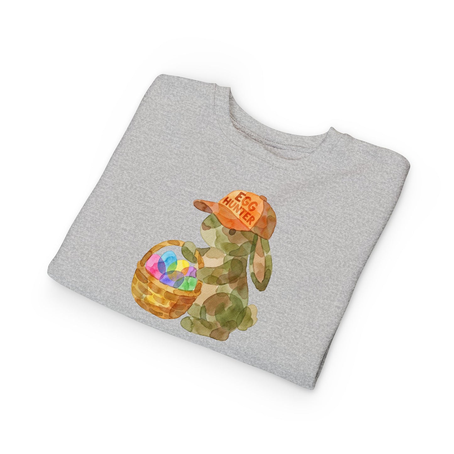 Watercolor Camo "Egg Hunter" Toddler Sweatshirt