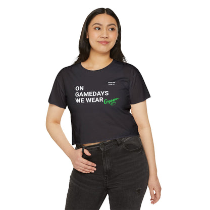 On Gamedays We Wear Green Crop