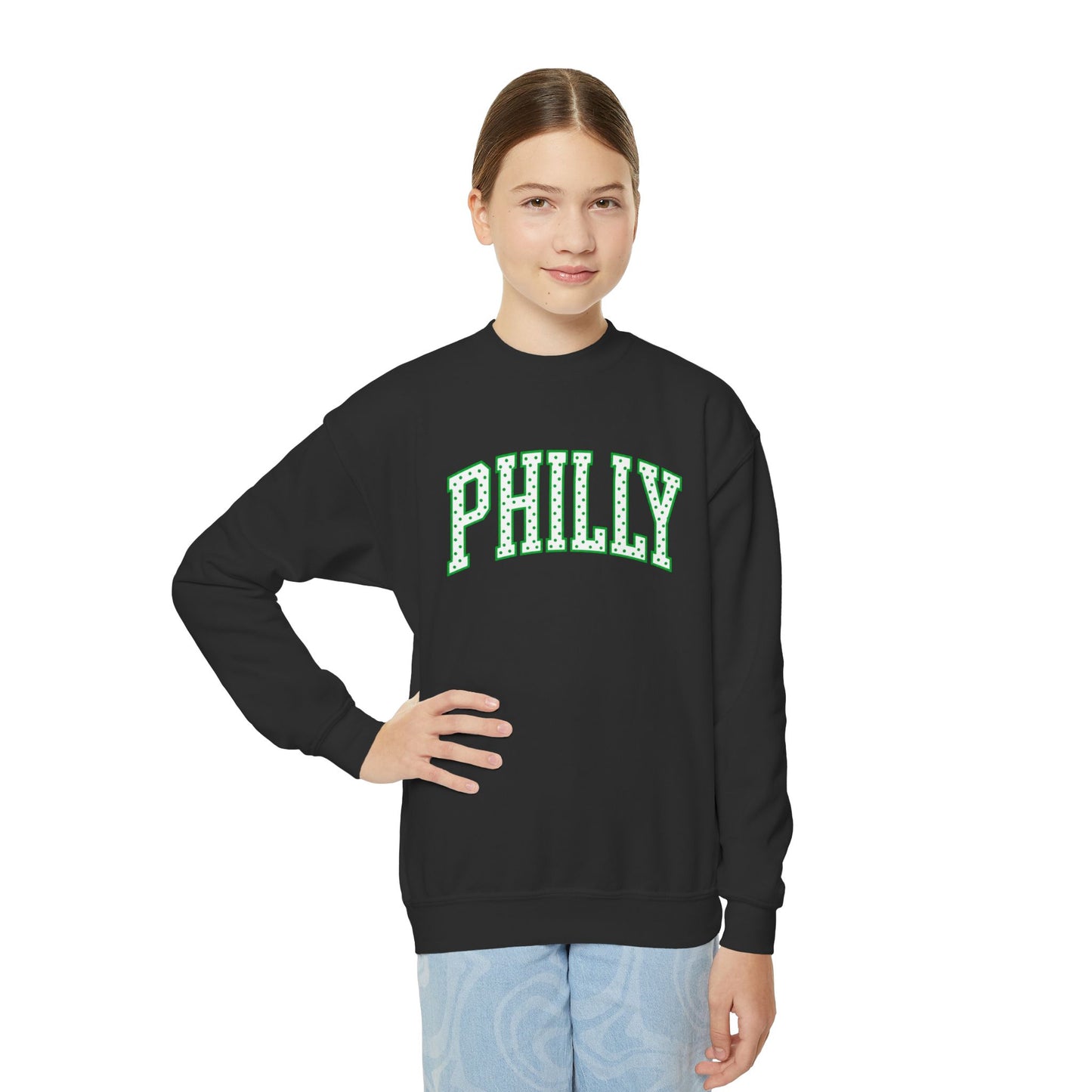 PHILLY Polka Dot Youth Crewneck Sweatshirt