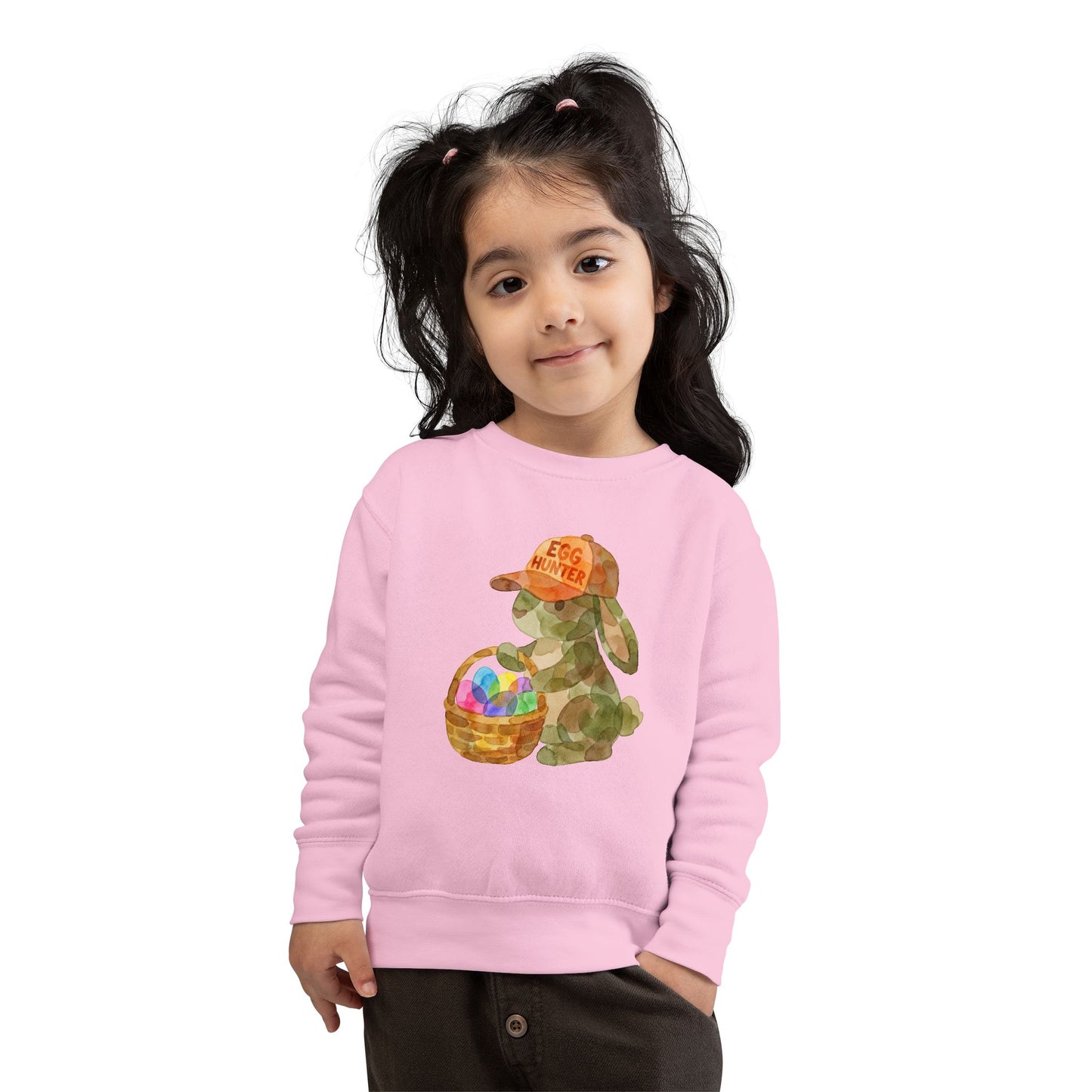 Watercolor Camo "Egg Hunter" Toddler Sweatshirt